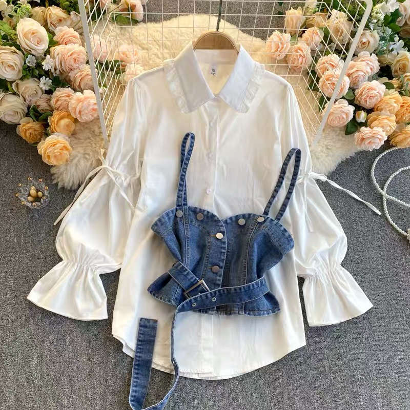Josie shirt dress and denim waist coat SDZZ223 images